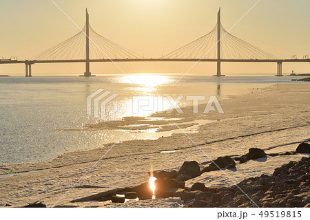 Cable bridge in Saint Petersburg. 49519815