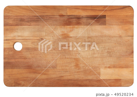 kitchen wooden cutting board on white 49520234