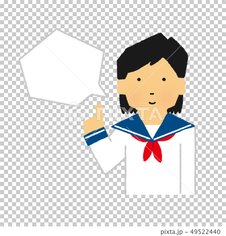 Students, women, middle and high school students, guidance, upper body, speech bubble, POP (simple touch) Students, women, middle and high school students, guidance, upper body, speech bubble, POP (simple touch) 49522440