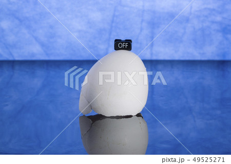 A sign with the inscription Off on the egg shell A sign with the inscription Off on the egg shell 49525271