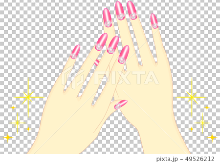 雙手女指甲粉色心型設計(閃粉) 雙手女指甲粉色心型設計(閃粉) 49526212