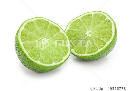 half lime isolated on white background closeup 49526778
