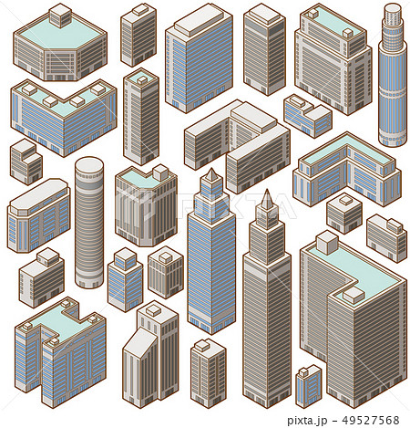いろいろなビルのイラストのイラスト素材