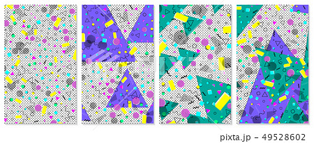 Pop art color background. Set of Memphis pattern Pop art color background. Set of Memphis pattern 49528602