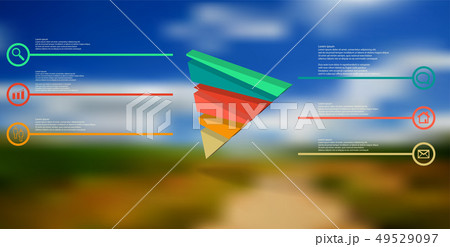 3D illustration infographic template with embossed 49529097