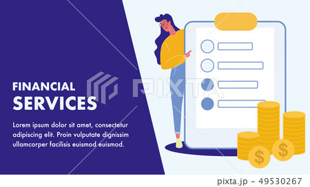 Financial Services Flat Vector Banner Template 49530267