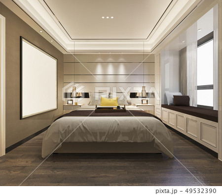 beautiful luxury bedroom suite in hotel with tv 49532390