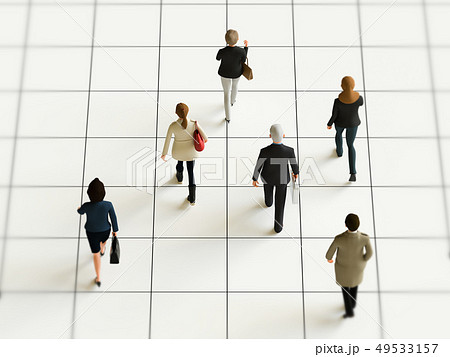 一方向に歩く人たち 49533157