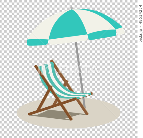 Beach Chair And Beach Umbrella Stock Illustration