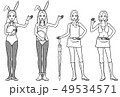 バニーガール・キャンペーンガール立ち姿（線画） 49534571