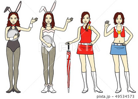 バニーガール・キャンペーンガール立ち姿（カラー） 49534573