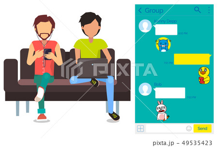 Kakao talk Messenger App in Smartphone and Laptop Kakao talk Messenger App in Smartphone and Laptop 49535423