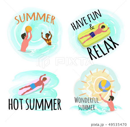 Summer Have Fun And Relax Wonderful Season Seasideのイラスト素材