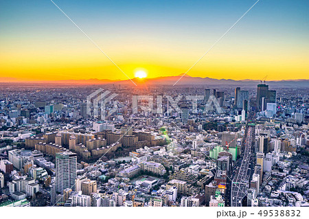 六本木ヒルズからの展望 夕焼け 朝焼け イメージ 【東京都】 六本木ヒルズからの展望 夕焼け 朝焼け イメージ 【東京都】 49538832