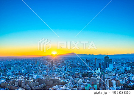 六本木ヒルズからの展望 夕焼け 朝焼け イメージ 【東京都】 六本木ヒルズからの展望 夕焼け 朝焼け イメージ 【東京都】 49538836