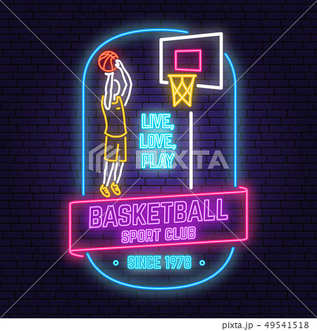 Basketball club neon design. Vector. Concept...のイラスト素材