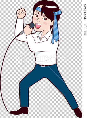 歌う男性会社員のイラスト素材