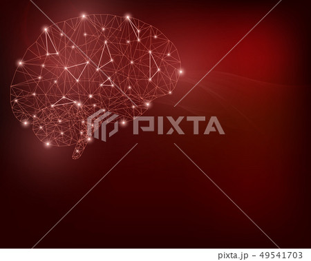 Brain from polygon mesh, with light points. Brain from polygon mesh, with light points. 49541703