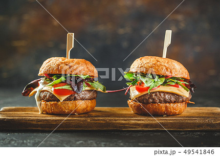 Two homemade burger Two homemade burger 49541846