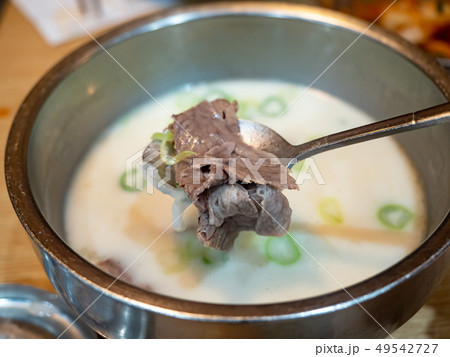 Delicious Beef Bone Soup in a hot pot 49542727