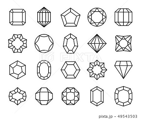 Gem Line Geometric Gems Diamonds Precious のイラスト素材