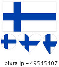 Icons Finnish flag heart, pointer, ball. 49545407