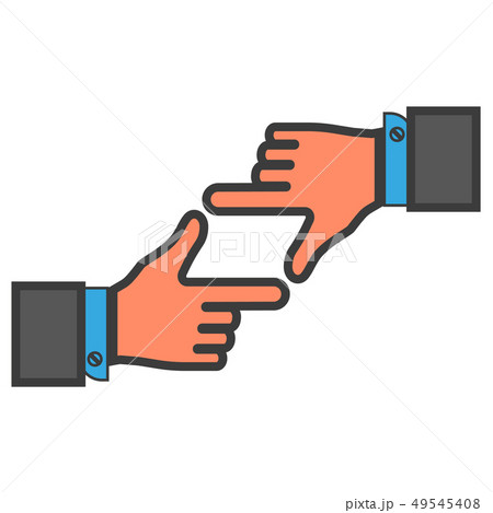 colored frame of fingers with hands 49545408