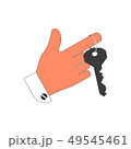 The key to the door or the lock on his finger.  49545461