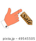 sale. price tag label discount on your finger.  49545505