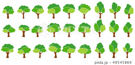 Cartoon garden green trees 49545869