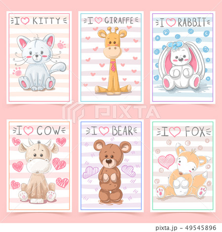 Set animals - crtoon a4 template Set animals - crtoon a4 template 49545896