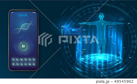 Futuristic medical health concept with human body Futuristic medical health concept with human body 49545902