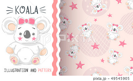 Cute teddy koala - seamless pattern 49545905