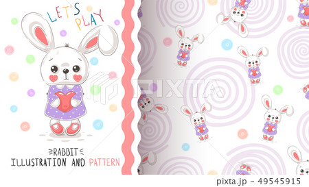 Rabbit with heart - seamless pattern Rabbit with heart - seamless pattern 49545915