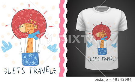 Cute air balloon - idea for print t-shirt Cute air balloon - idea for print t-shirt 49545994