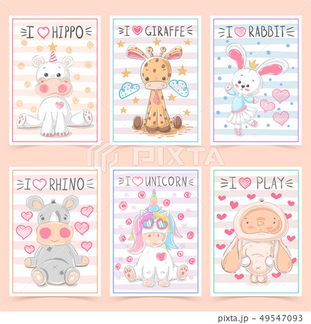 Set animals - crtoon a4 template 49547093