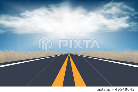 landscape of rural road and hay 49549645