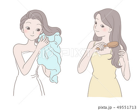 drying hair with towel clip art