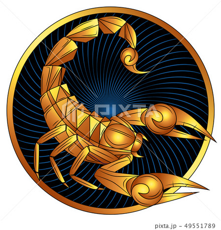 Scorpio golden zodiac sign vector horoscope symbol Scorpio golden zodiac sign vector horoscope symbol 49551789