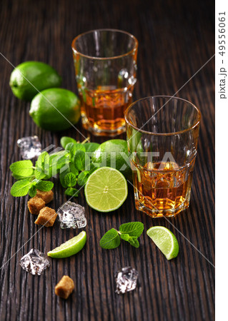 Two glasses of mojito cocktail.Top view 49556061
