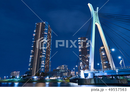 隅田川　中央大橋の夜景 49557563