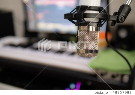 Studio condenser microphone select focus shallow Studio condenser microphone select focus shallow 49557992