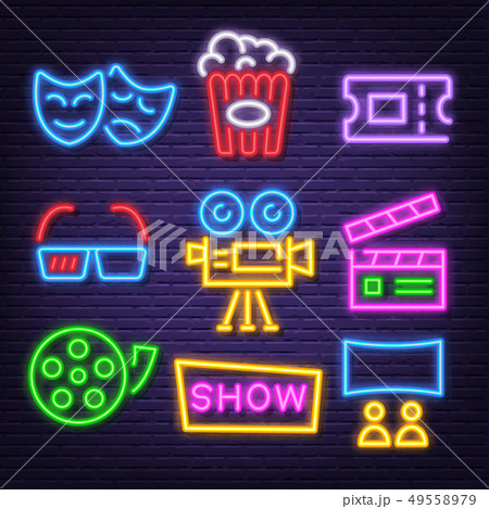 movie neon iconsのイラスト素材 [49558979] - PIXTA