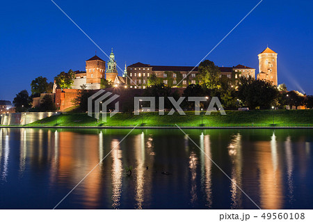 Wawel Royal Castle at Night in Krakow Wawel Royal Castle at Night in Krakow 49560108