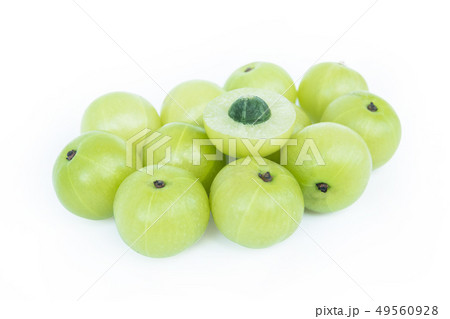 Indian gooseberry or Amla isolated on whit Indian gooseberry or Amla isolated on whit 49560928