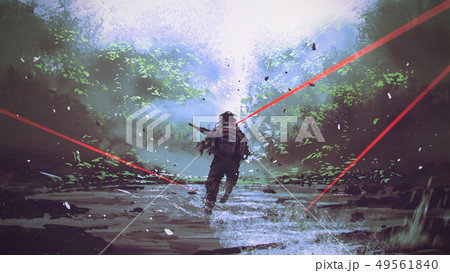 running away from the enemy's attack running away from the enemy's attack 49561840