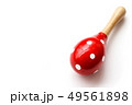 Maracas music instrument on white background.  49561898