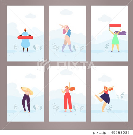 Flat Designed Woman Style Cards Covers Pages Set Flat Designed Woman Style Cards Covers Pages Set 49563082