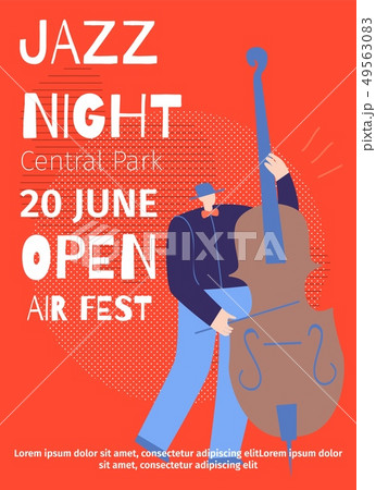 Announcement Jazz Night Open Air Fest Flat Poster Announcement Jazz Night Open Air Fest Flat Poster 49563083