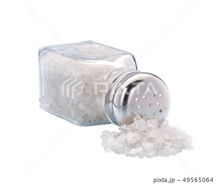 Glass salt shaker isolated 49565064